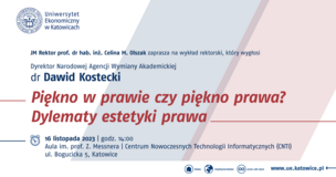 grafika z nazwą wykładu oraz prelegentem