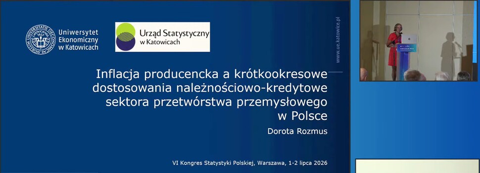 Dr Dorota Rozmus w trakcie wystąpienie na VI Kongresie Statystyki Polskiej