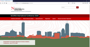 Zrzut ekranu ze startową stroną internetową z informacjami na temat konferencji SCORAI