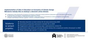 Implementation of COILs in Education on Economics of Climate Change (Wdrożenie metody COILs w edukacji o ekonomii zmian klimatu)"