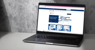 piture of new website at computer