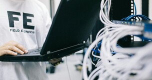 A man working on a computer