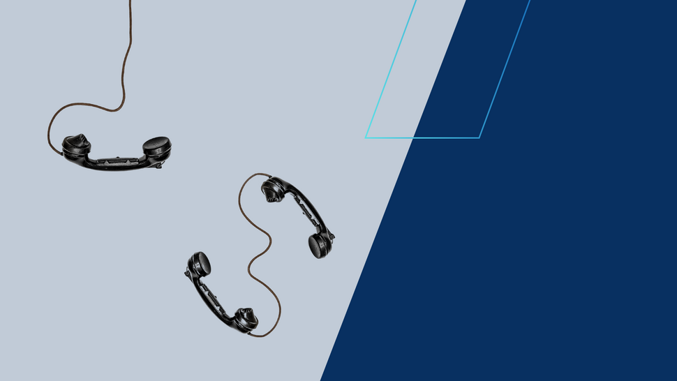 grafika ozdobna: dwa telefony na jednolotym tle