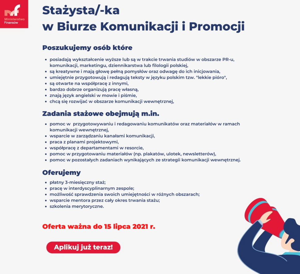 Obrazek przedstawia plakat stażu