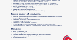 Obrazek przedstawia plakat stażu