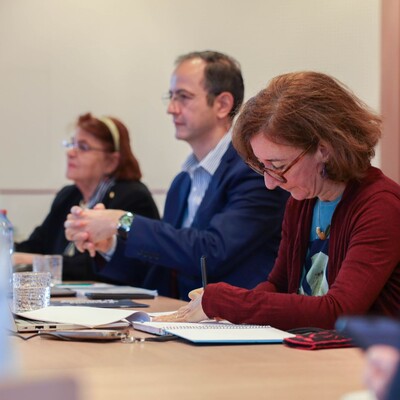 zdjęcie wykonane podczas wizyty oceniającej proces odnowienia wyróżnienia HR Excellence in Research (HRS4R)