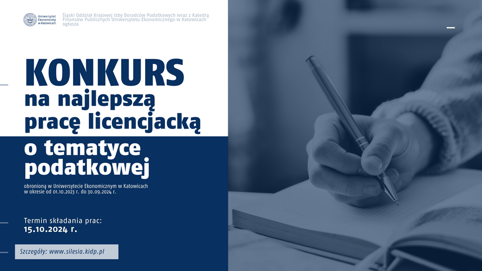 Konkurs na najlepszą pracę dyplomową o tematyce podatkowej