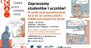 W czasie sesji CINiBA otwarta do godziny 23:00!