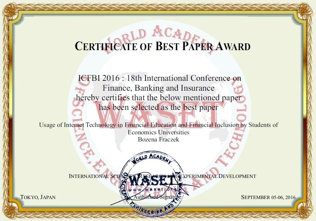 The best paper award