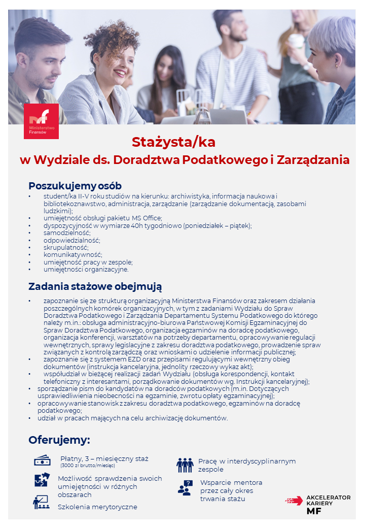 Obrazek przedstawia ofertę stażu